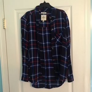 Red and blue flannel shirt
